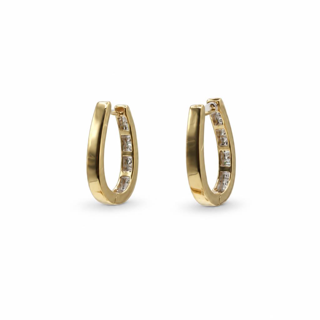 Gallery image of this Women’s 14k Yellow Gold 23mm Hoop Earrings with Diamond