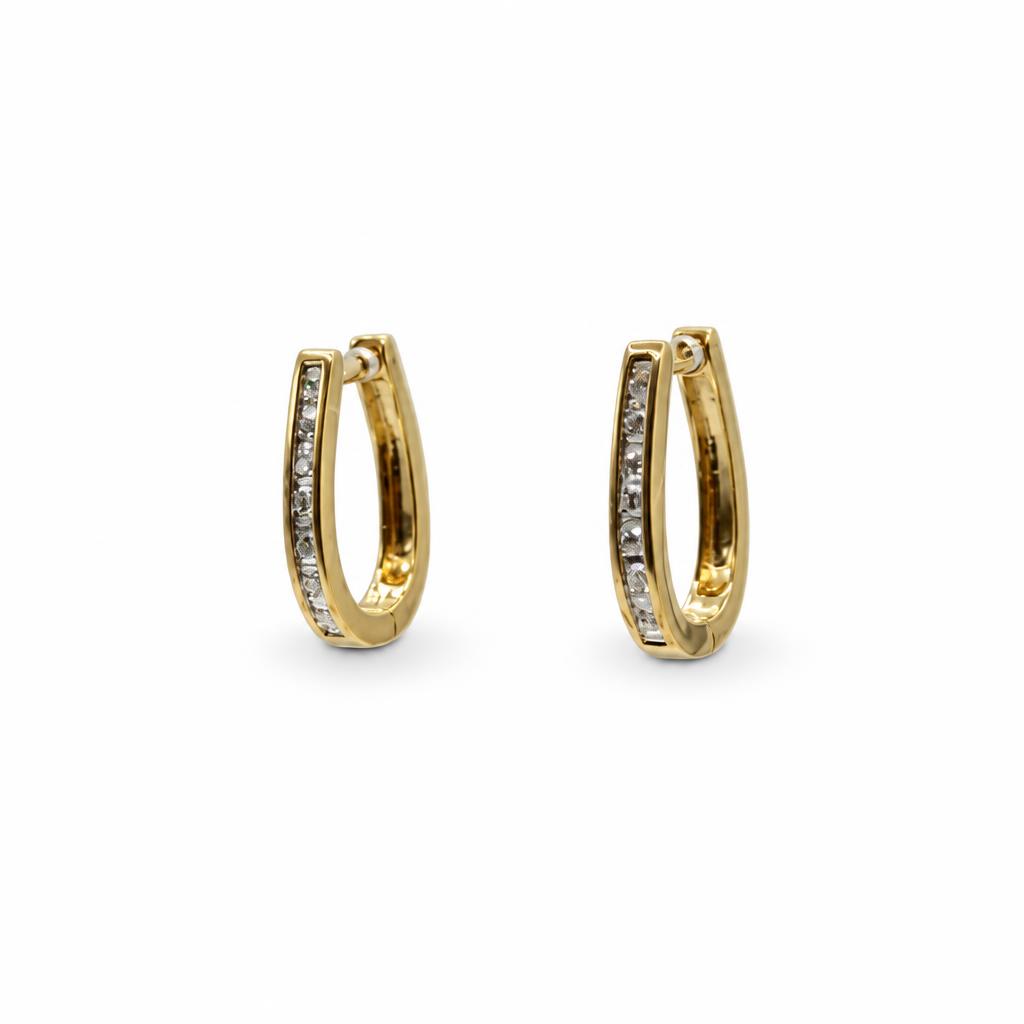 Featured image of this Women’s 14k Yellow Gold 23mm Hoop Earrings with Diamond