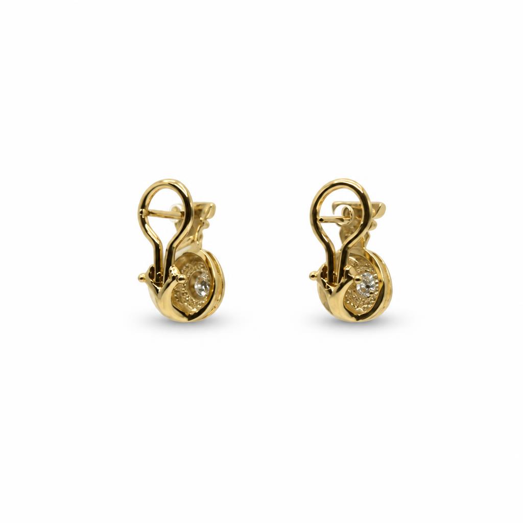 Gallery image of this Women’s 14k Yellow Gold 16mm Stud Earrings with Diamond
