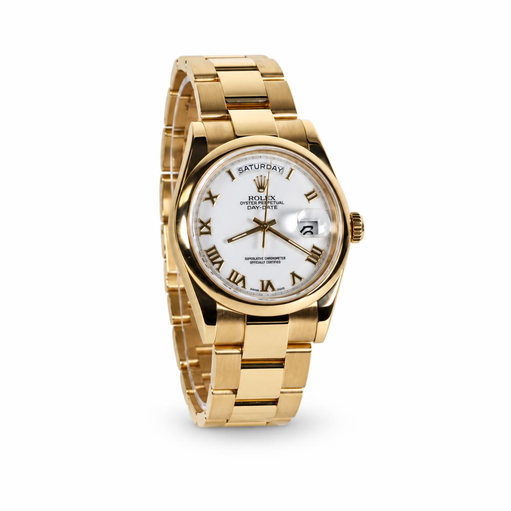 Gallery image of this 18k Yellow Gold Rolex Oyster Day/Date Wristwatch – 40mm Case Circa 2000