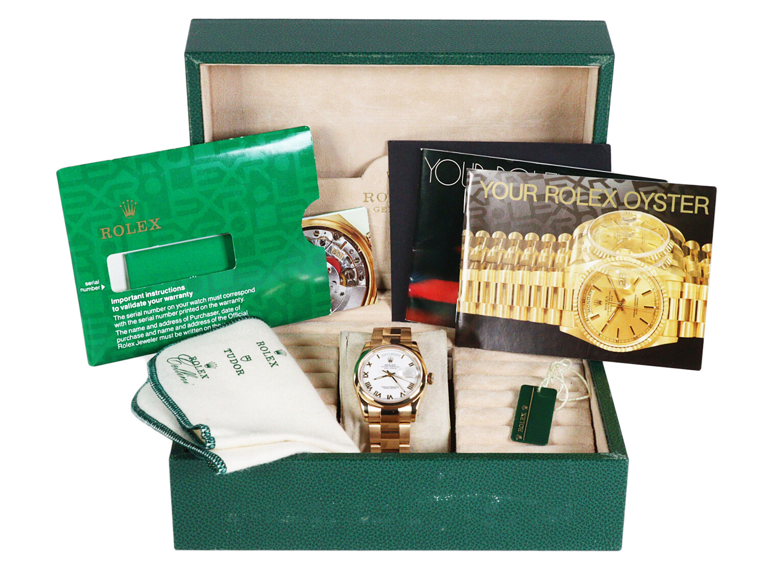 Gallery image of this 18k Yellow Gold Rolex Oyster Day/Date Wristwatch – 40mm Case Circa 2000