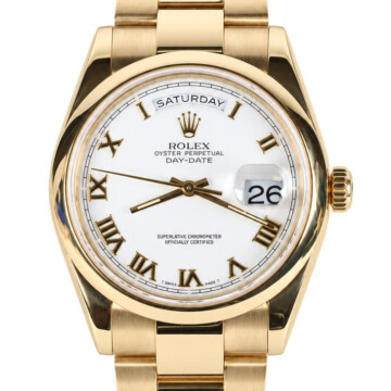 Featured image of this 18k Yellow Gold Rolex Oyster Day/Date Wristwatch – 40mm Case Circa 2000