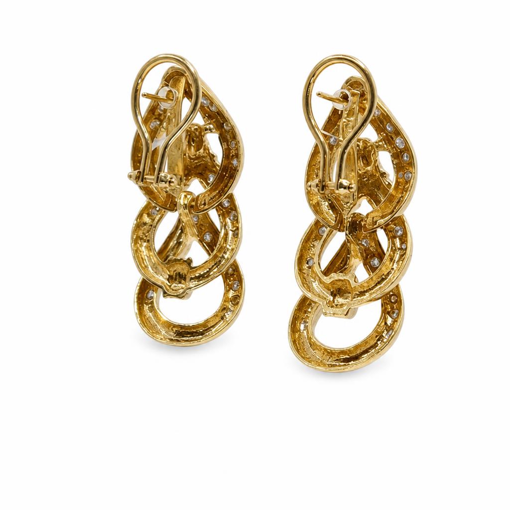 Gallery image of this Women’s 14k Yellow Gold Diamond Dangle Earrings