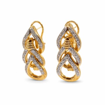 Featured image of this Women’s 14k Yellow Gold Diamond Dangle Earrings