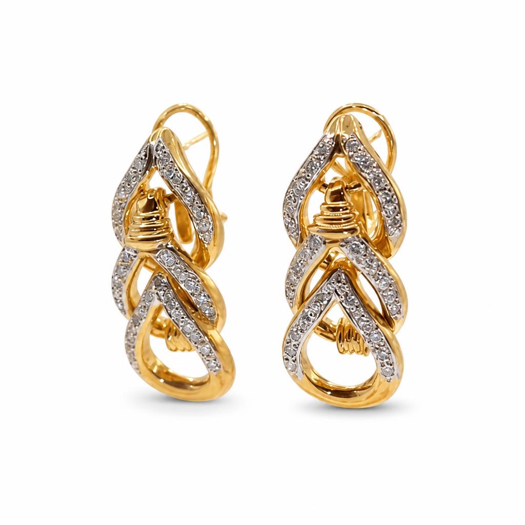 Featured image of this Women’s 14k Yellow Gold Diamond Dangle Earrings