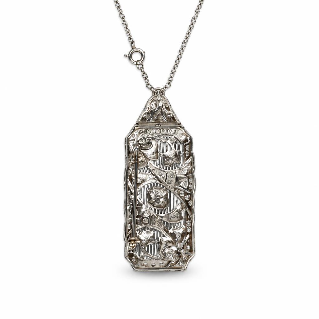 Gallery image of this Women’s Vintage Platinum Diamond Necklace