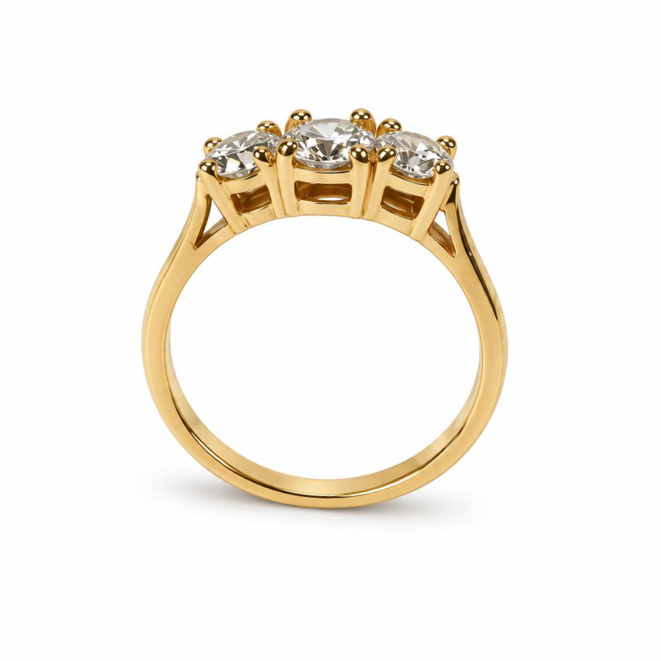 Gallery image of this Women’s 14k Yellow Gold Diamond Bridal Ring EGL Cert Size 5.75