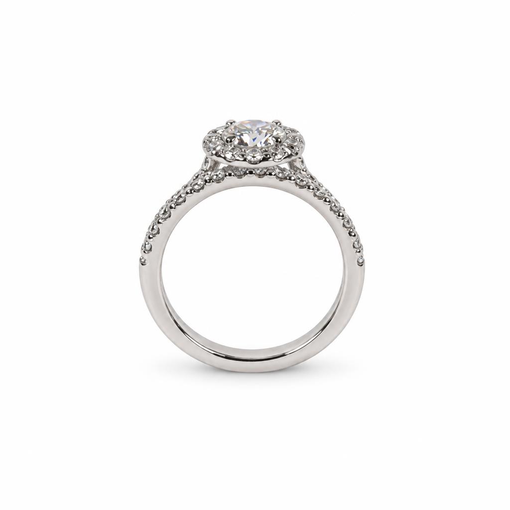 Gallery image of this Women’s 14k White Gold Diamond Bridal Ring Set EGL Cert Size 6.25