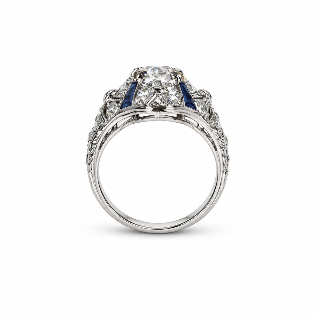 Gallery image of this Women’s 14k White Gold Diamond Ring Size 6 EGL Cert