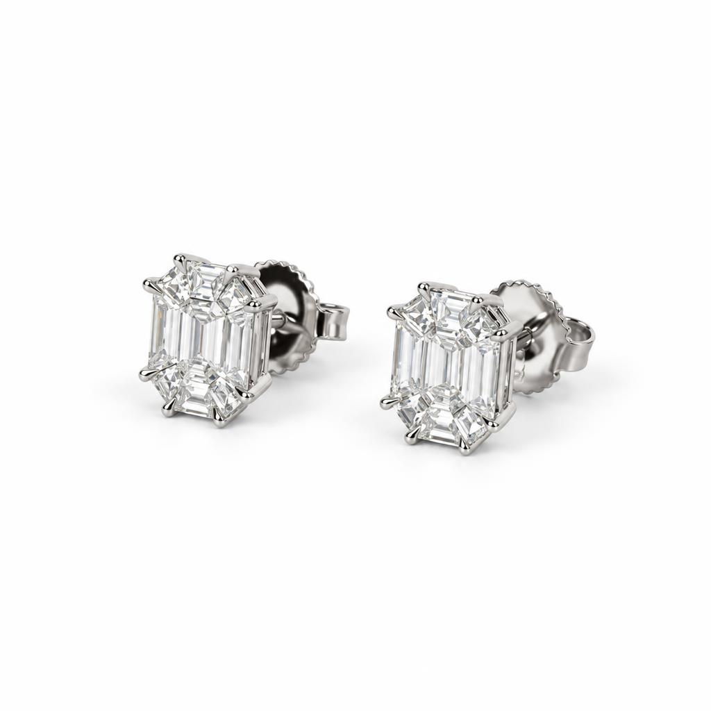 Gallery image of this Women’s 14k White Gold Diamond Stud Earrings