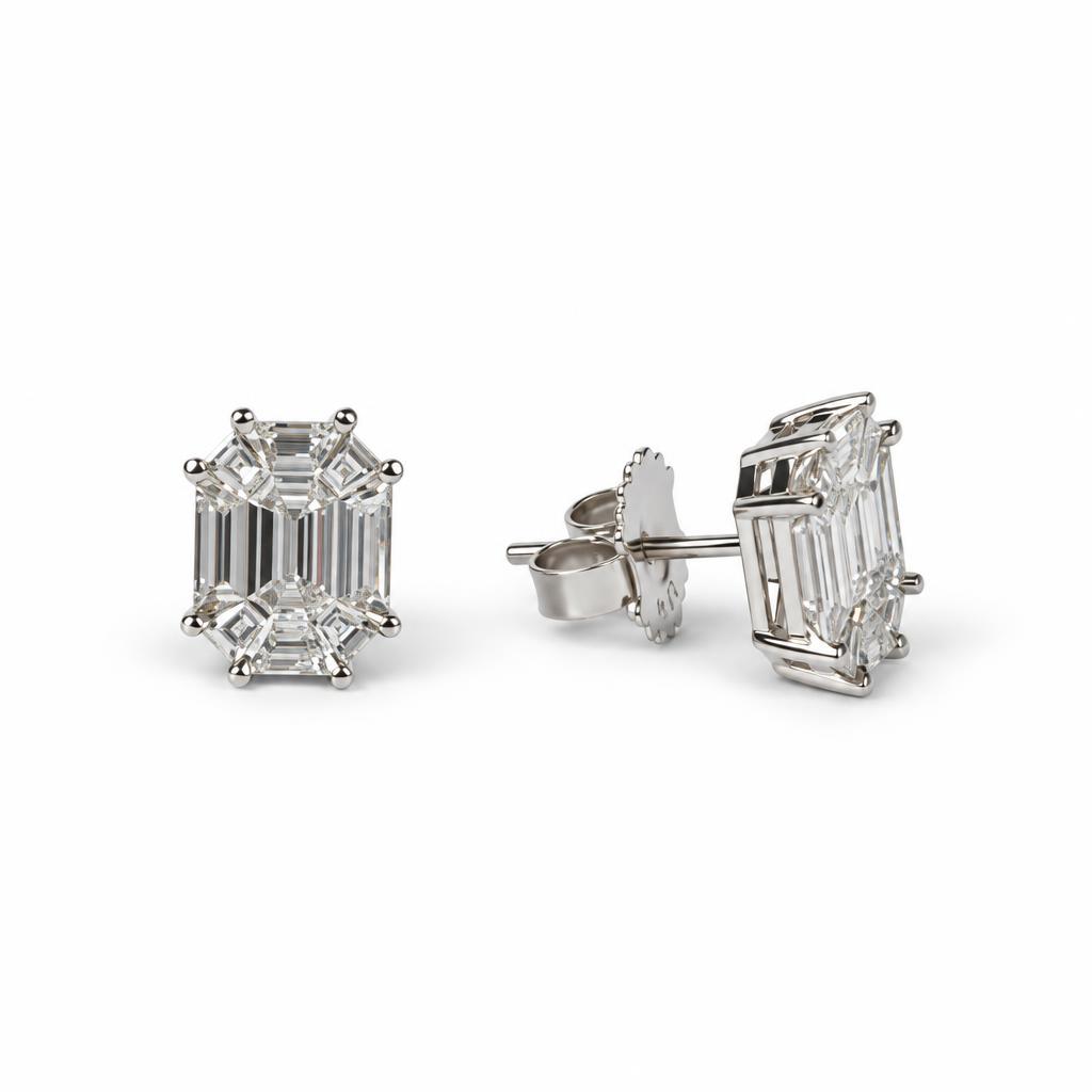 Gallery image of this Women’s 14k White Gold Diamond Stud Earrings