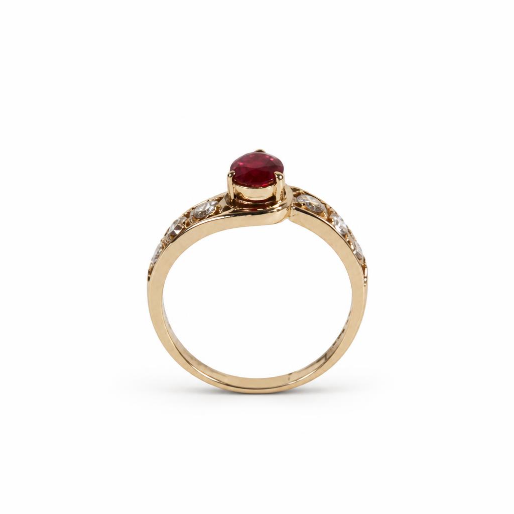 Gallery image of this Women’s 14k Yellow Gold Diamond, Ruby Ring Size 7