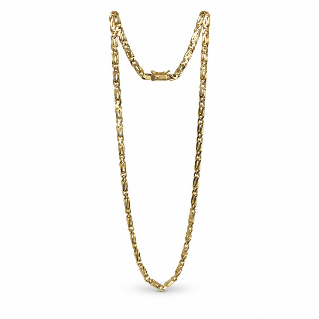 Featured image of this 14k Yellow Gold Stylized Figaro Chain Necklace