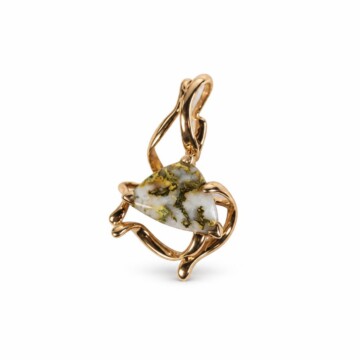 Featured image of this 14k Yellow Gold Natural Nugget Quartz Pendant