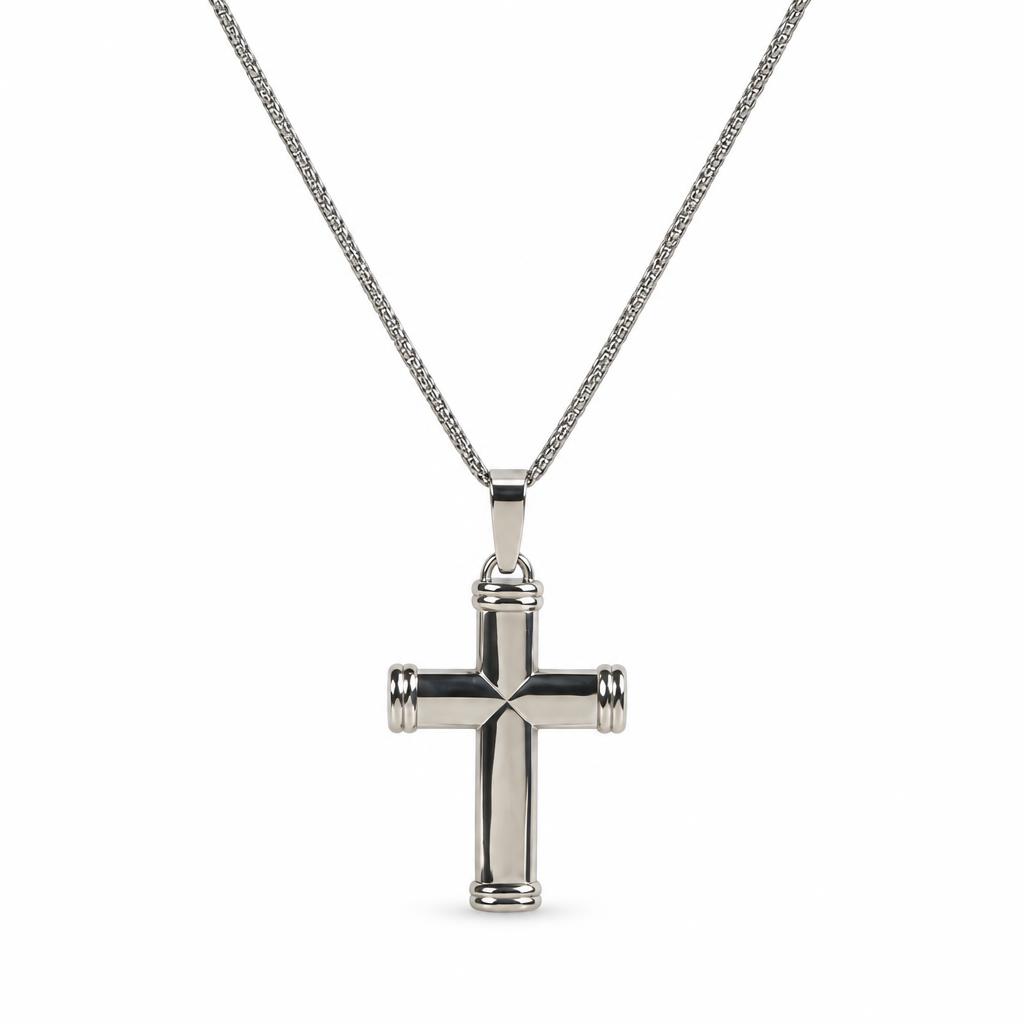 Featured image of this Men’s 14k White Gold Cross Pendant