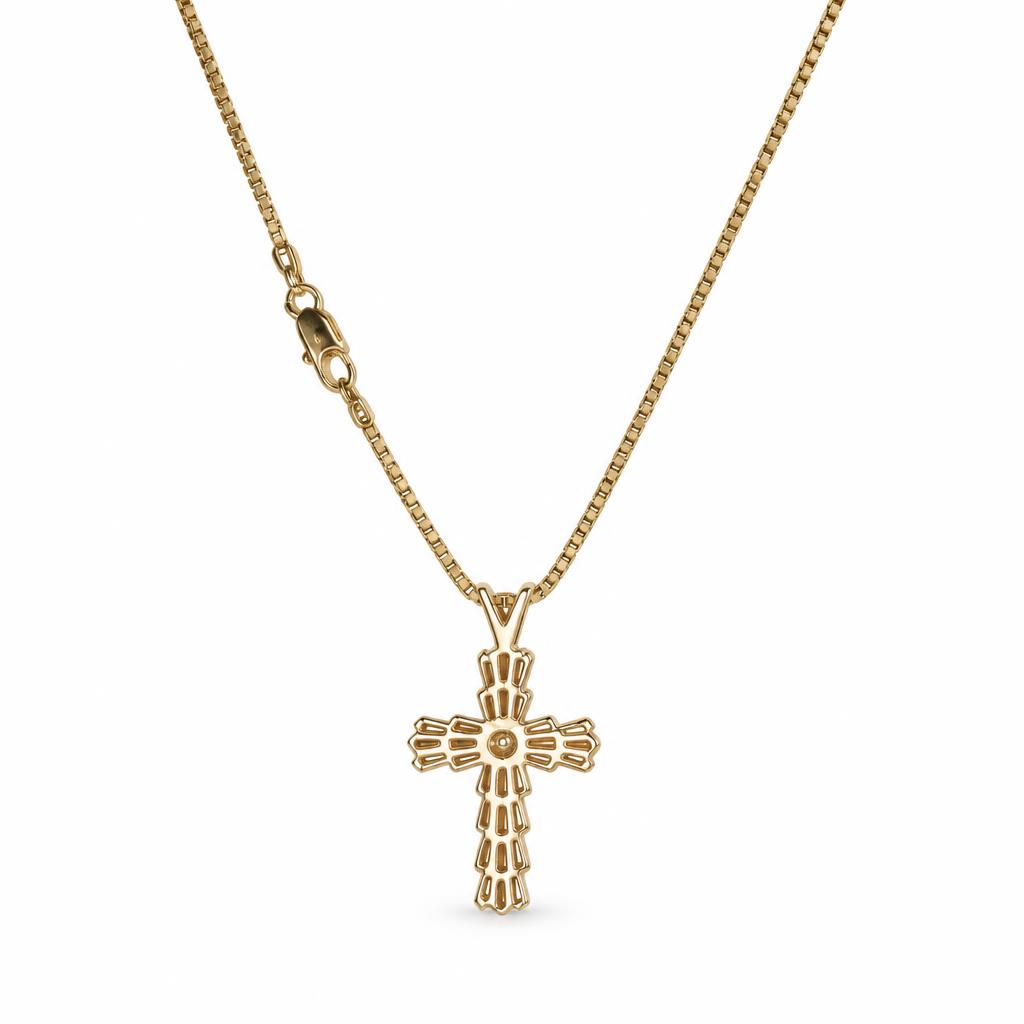 Gallery image of this Women’s 14k Yellow Gold Cross Pendant with 0.55ct TDW Diamond
