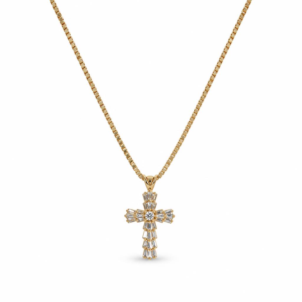 Featured image of this Women’s 14k Yellow Gold Cross Pendant with 0.55ct TDW Diamond