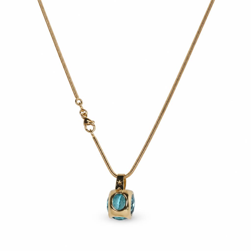 Gallery image of this Women’s 18k Yellow Gold Pendant with 0.08ct TDW Topaz and Diamond