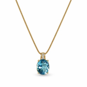 Featured image of this Women’s 18k Yellow Gold Pendant with 0.08ct TDW Topaz and Diamond
