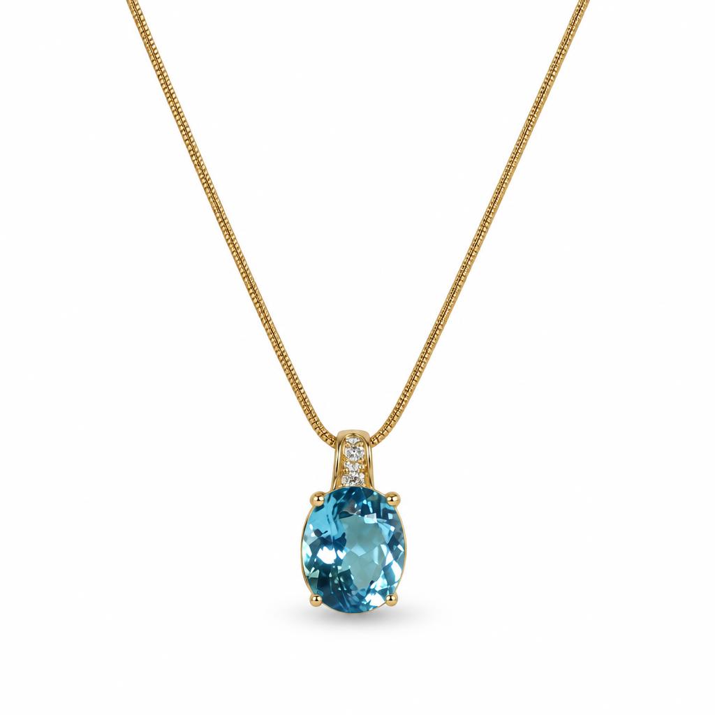 Featured image of this Women’s 18k Yellow Gold Pendant with 0.08ct TDW Topaz and Diamond