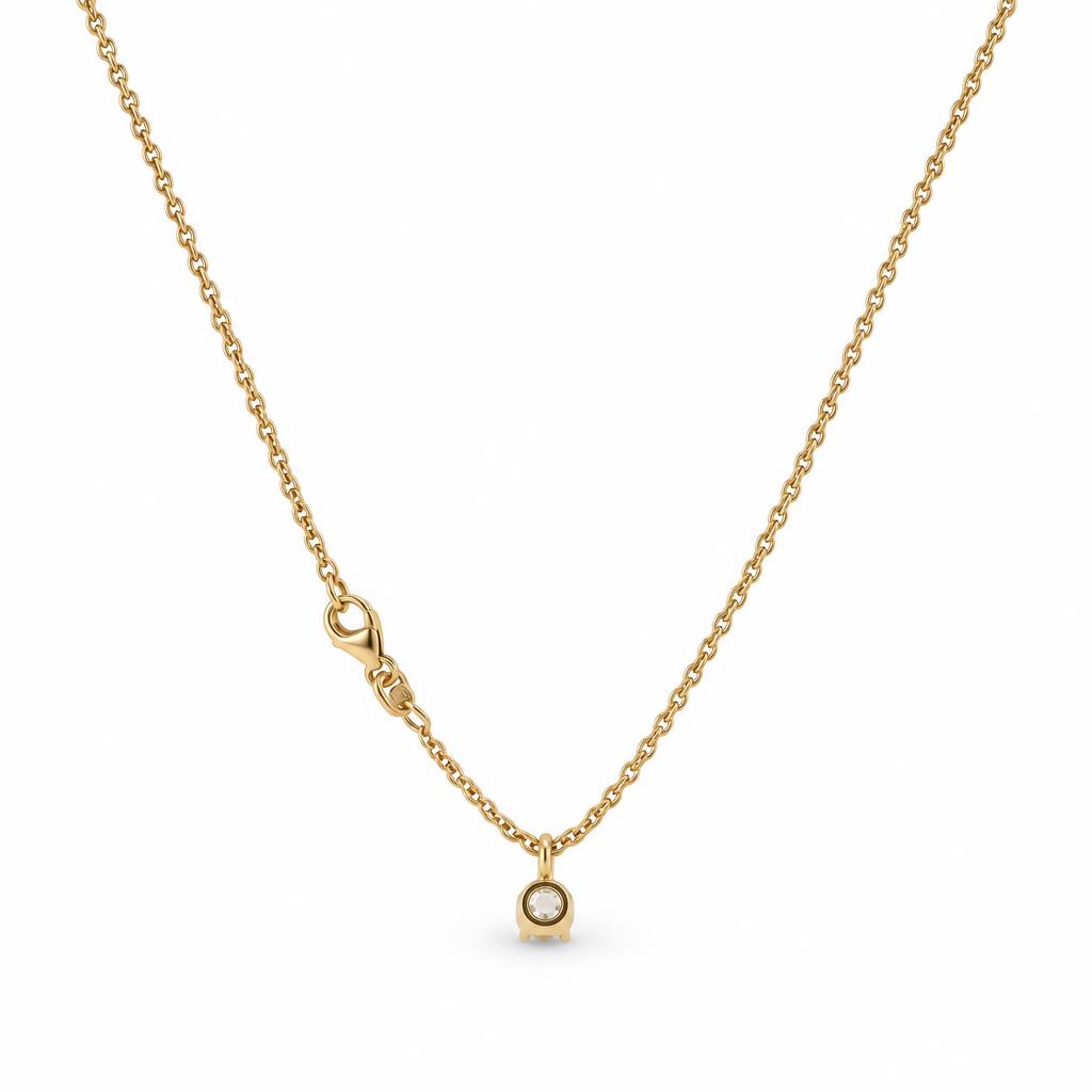 Gallery image of this Women’s 14k Yellow Gold Solitaire Pendant with 0.41ct Round Diamond I/SI1