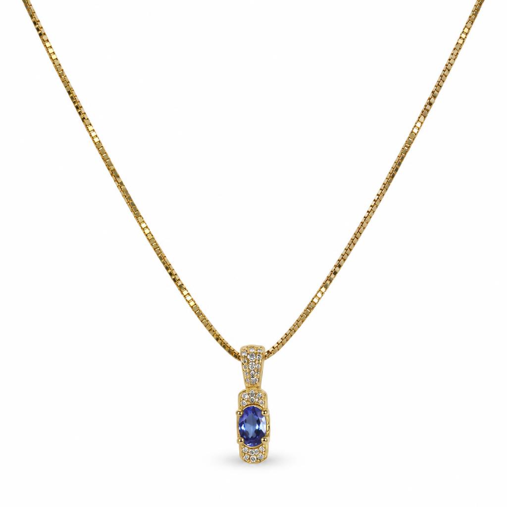 Featured image of this Women’s 14k Yellow Gold Pendant with 0.10ct TDW Tanzanite and Diamond