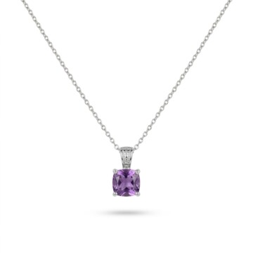 Featured image of this Women’s 14k White Gold Pendant with Amethyst