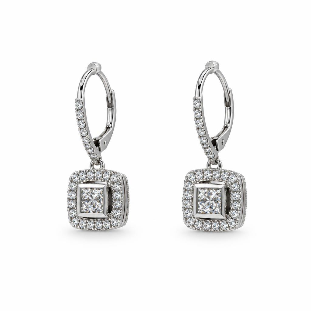 Featured image of this Women’s 14k White Gold Dangle Earrings with 1.00ct TDW Diamonds