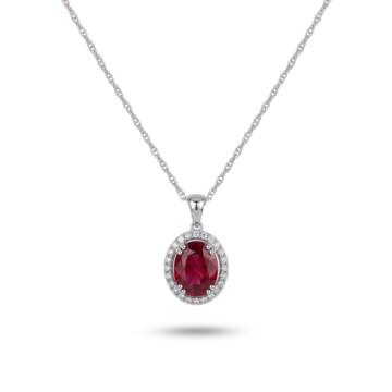 Featured image of this Women’s 14k White Gold Pendant with Pink Tourmaline and Diamond