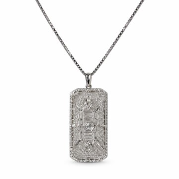 Featured image of this Women’s Vintage 14k White Gold & Platinum Pendant with Diamond