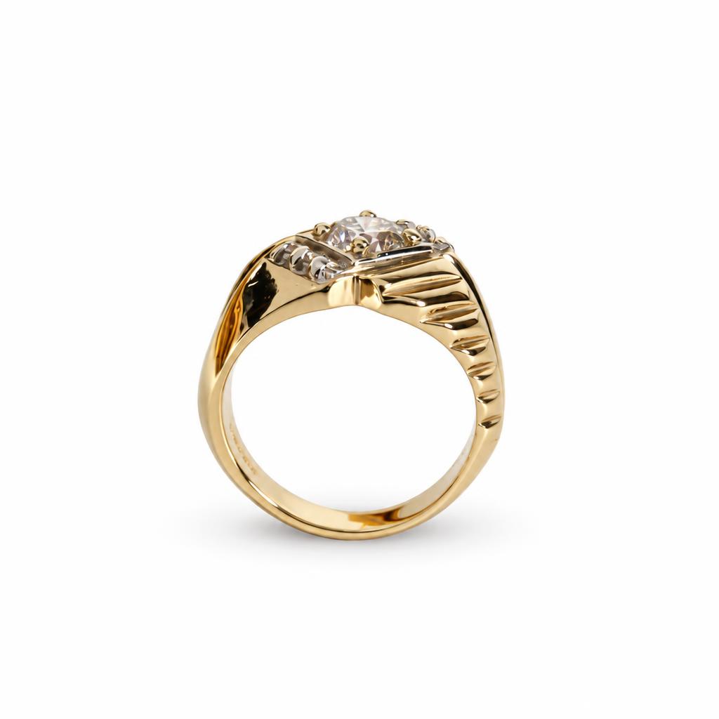 Gallery image of this Men’s 14k Yellow Gold Ring with Diamonds Size 9.25