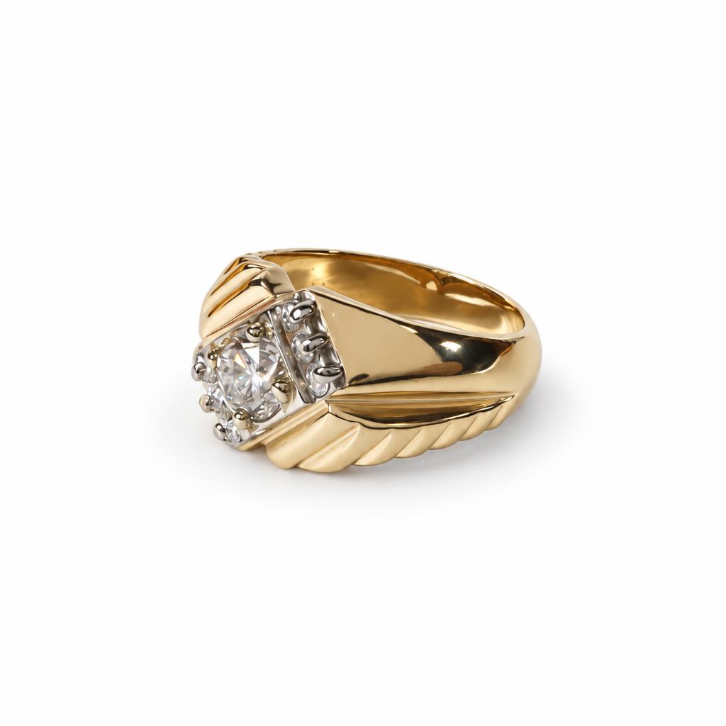 Gallery image of this Men’s 14k Yellow Gold Ring with Diamonds Size 9.25
