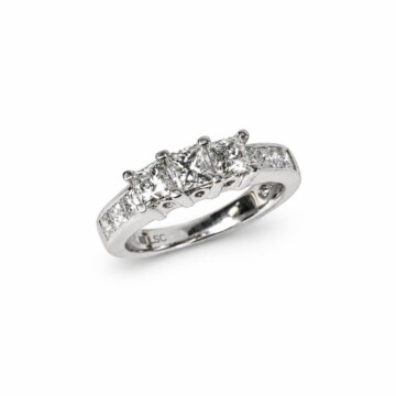 Featured image of this Women’s Platinum & 14K White Gold Bridal Ring with Princess Cut Diamond Size 6