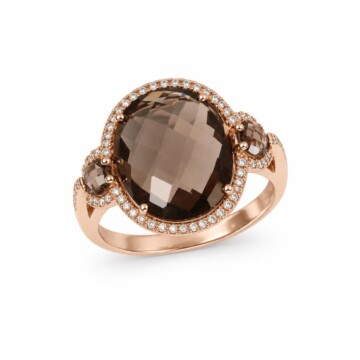 Featured image of this Women’s 18k Rose Gold Ring with Quartz and Diamond Size 6.75