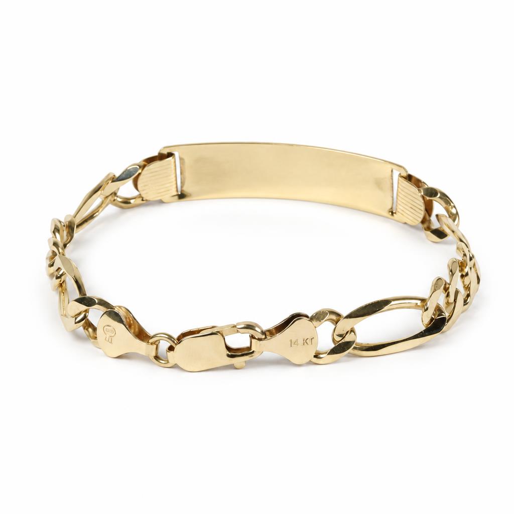 Gallery image of this Men’s 14k Yellow Gold Link ID Bracelet