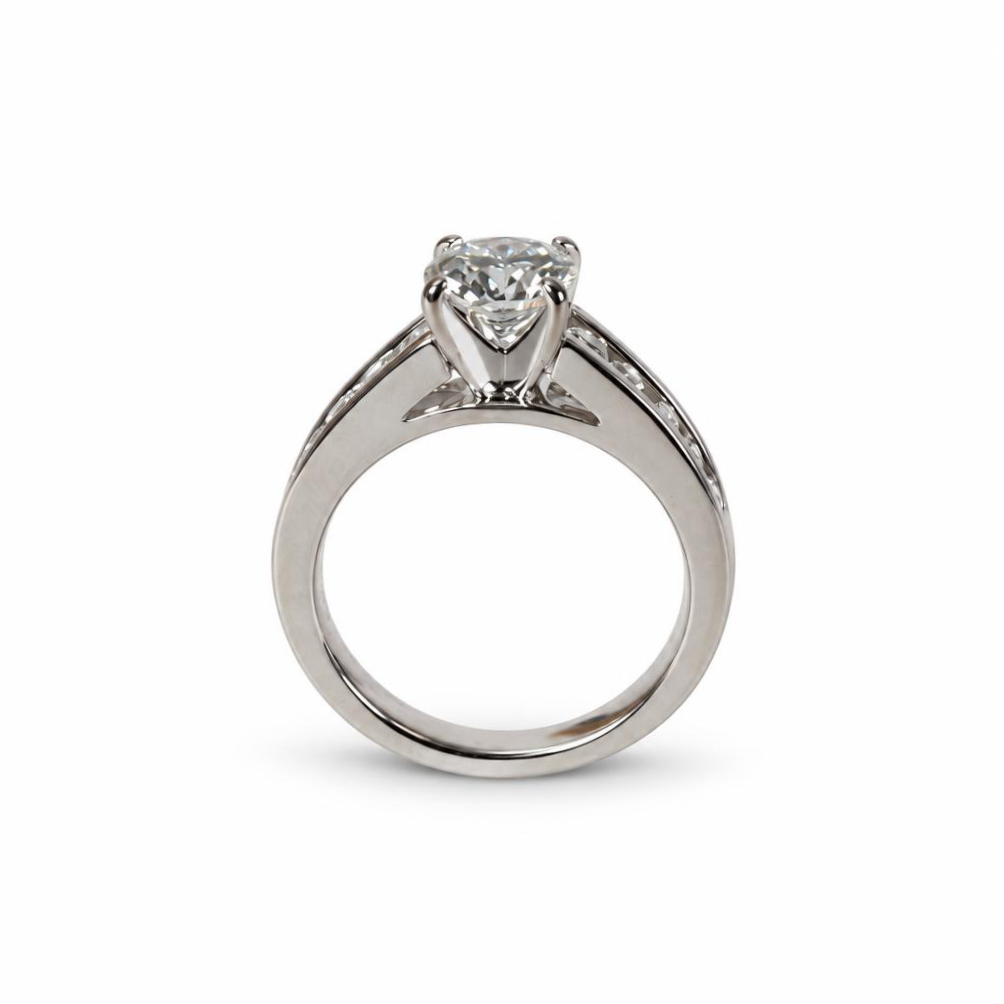 Gallery image of this Women’s 14k White Gold Bridal Ring GIA Certified with 1.20ct Round Diamond H/SI1 Size 6.75
