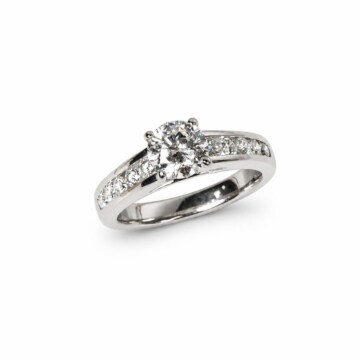 Featured image of this Women’s 14k White Gold Bridal Ring GIA Certified with 1.20ct Round Diamond H/SI1 Size 6.75