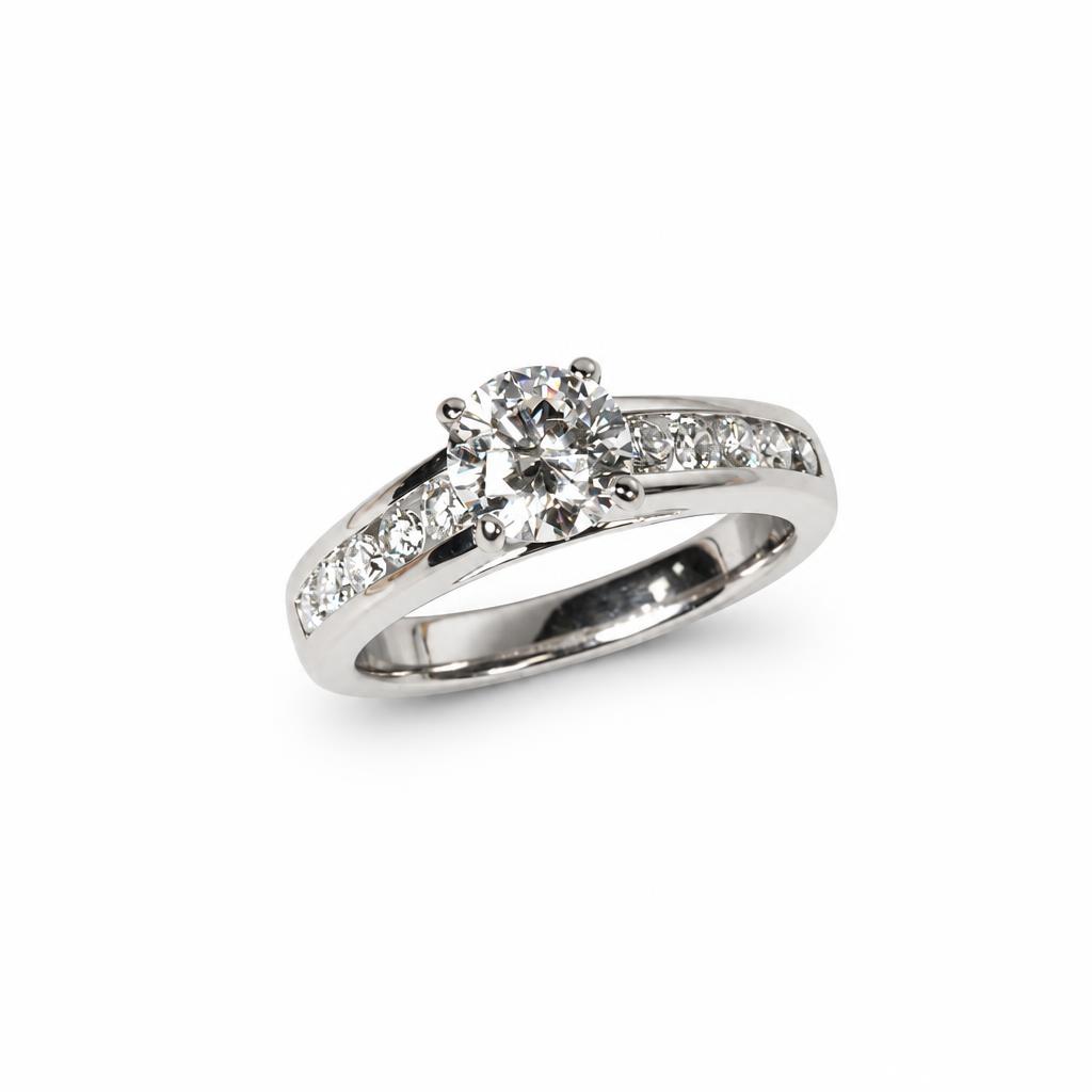 Featured image of this Women’s 14k White Gold Bridal Ring GIA Certified with 1.20ct Round Diamond H/SI1 Size 6.75
