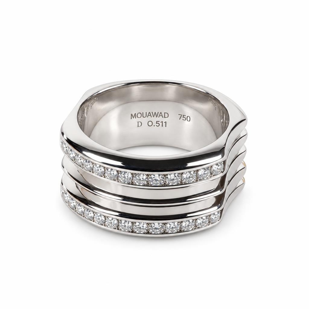 Gallery image of this Women’s 18k White Gold Ring with Diamond Size 6.75