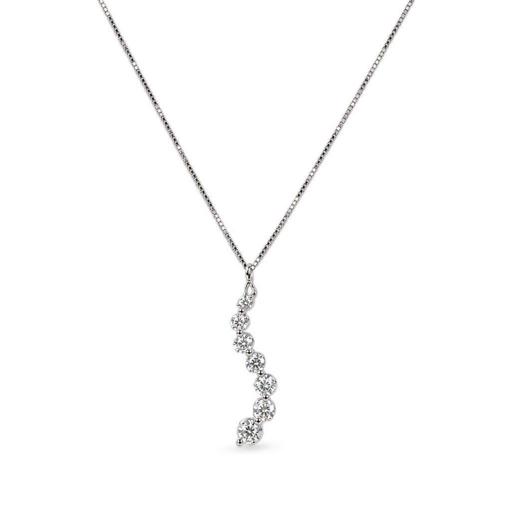 Featured image of this Women’s 14k White Gold Journey Pendant with 1.00ct TDW Round Diamonds