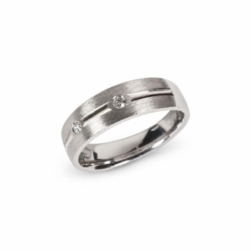 Featured image of this Men’s 14k White Gold Bridal Ring with Diamond Size 10.5