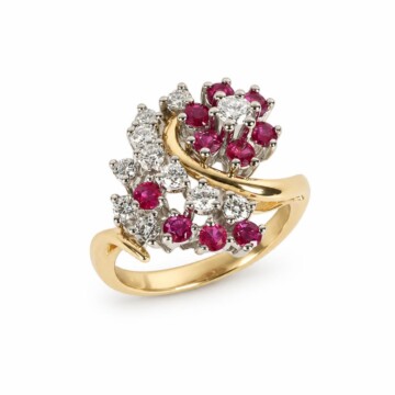 Featured image of this Women’s 14k Yellow Gold Ring with Ruby and Diamond Size 6