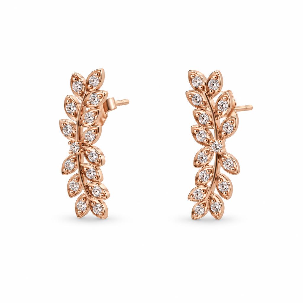 Featured image of this Women’s 14k Rose Gold Dangle Earrings with Diamond
