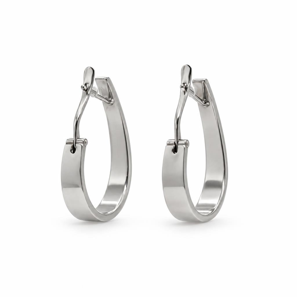 Gallery image of this Women’s 14k White Gold Half Hoop Earrings