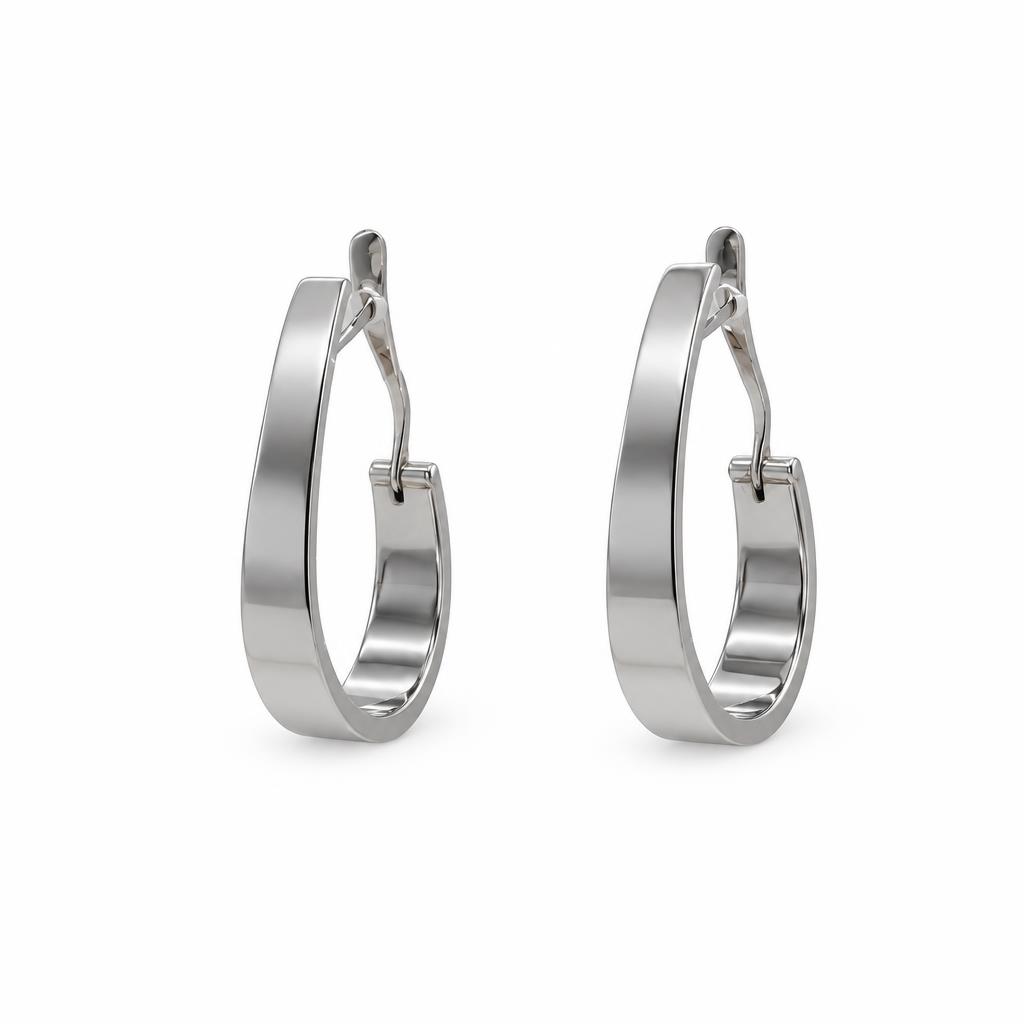 Featured image of this Women’s 14k White Gold Half Hoop Earrings