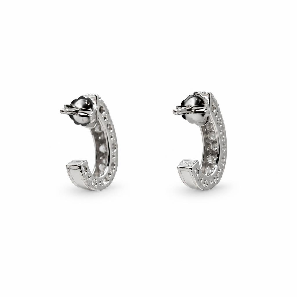Gallery image of this Women’s 14k White Gold 17mm Stud Earrings with Diamond