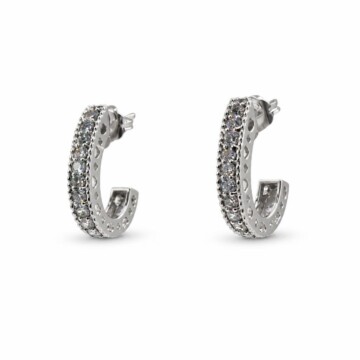 Featured image of this Women’s 14k White Gold Half Hoop Earrings with Diamond