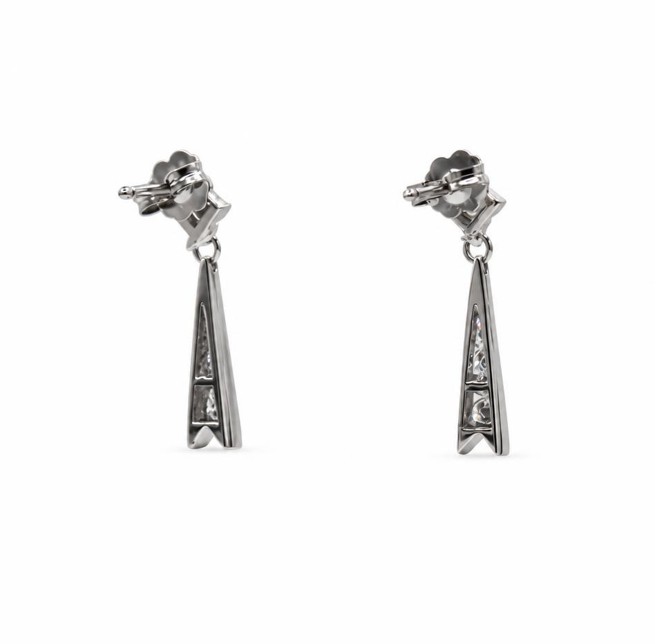Gallery image of this Women’s 14k White Gold Dangle Earrings with Diamond