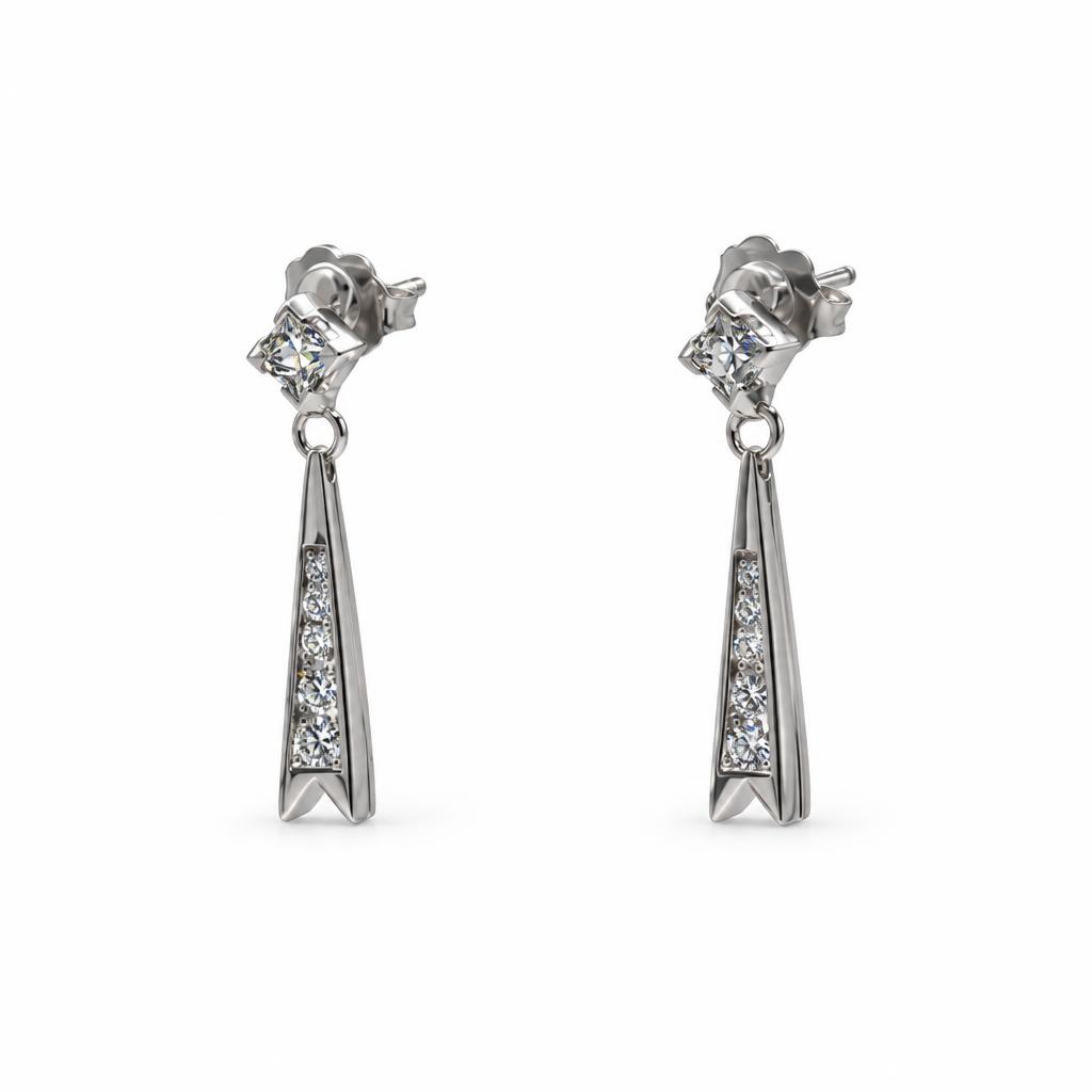 Featured image of this Women’s 14k White Gold Dangle Earrings with Diamond