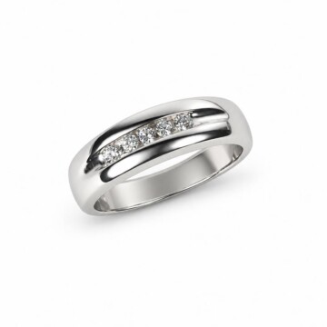 Featured image of this Men’s 14k White Gold Bridal Ring with Diamond Size 9
